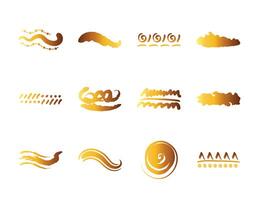 bundle of creative design with brush strokes icons vector