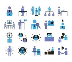 bundle of business people avatars set icons vector