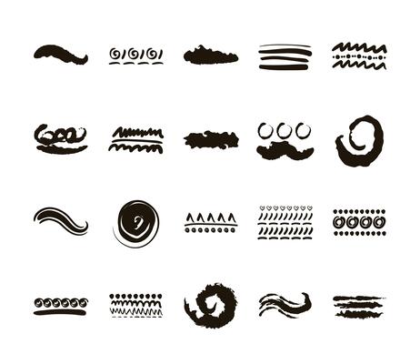 bundle of creative design with brush strokes icons