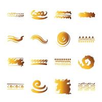 bundle of creative design with brush strokes icons vector