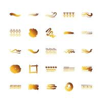 bundle of creative design with brush strokes icons vector