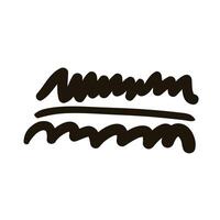 horizontal line and waves creative design with brush stroke silhouette style vector