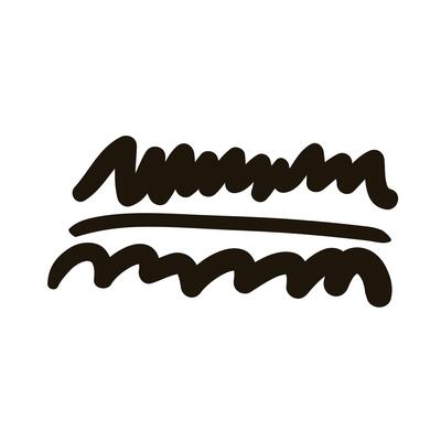 horizontal line and waves creative design with brush stroke silhouette style