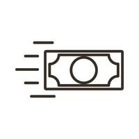 bill dollar line style icon vector