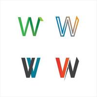 W Letter Logo Template w font abstract vector