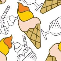 Ice Cream Pattern Seamless Vector Template