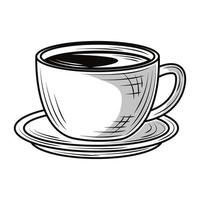 bosquejo de la taza de café vector