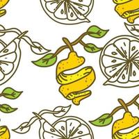 Lemon Fruit Pattern Seamless Vector Template