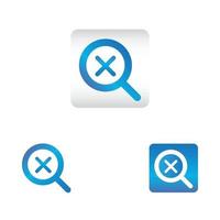 search icon with delete symbol vector