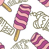 Ice Cream Pattern Seamless Vector Template