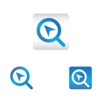 search icon with navigation symbol vector