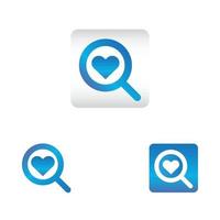 search icon with love symbol search web icon vector icon in various style