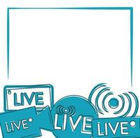 live broadcast stream digital network blue design vector