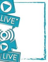 live broadcasting video news tv stream screen online channel design vector