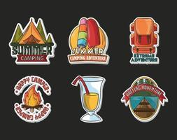 set patches camping vector