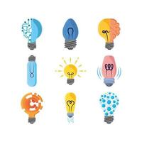 light bulb set vector