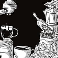 coffee hand drawn vector