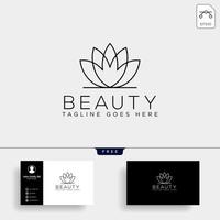 beauty cosmetic line art logo template vector illustration icon element isolated with business card vector