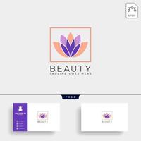 beauty cosmetic line art logo template vector illustration icon element isolated with business card vector