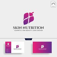 beauty cosmetic line art logo template vector illustration icon element isolated with business card vector