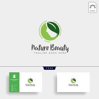 beauty cosmetic line art logo template vector illustration icon element isolated with business card vector