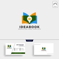 Light bulb learning line logo template vector illustration icon element isolated with business card vector