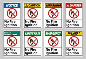 No Fire Ignition Symbol Sign On White Background vector