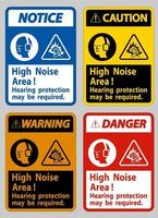 High Noise Area Hearing Protection May Be Required vector