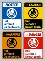 Hot Surface Do Not Touch On White Background vector