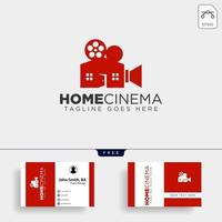 home video cinema color negro línea simple logo plantilla vector ilustración icono elemento aislado archivo vectorial