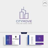 city movie video cinema line simple logo template vector illustration icon element vector illustration