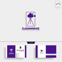 cloud video movie badge simple logo template with black color vector illustration vector file