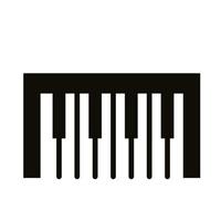 icono de estilo de silueta de instrumento musical de piano vector