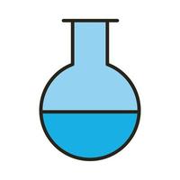 medical tube test flask laboratory line and fill icon vector