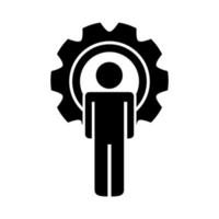 businessman figure with gear silhouette style icon vector