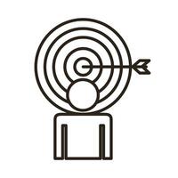 businessman figure with target and arrow line style icon vector