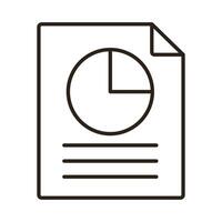 document paper with statistics pie line style icon vector