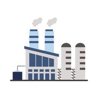 industry factory buildings and chimneys flat style icons vector