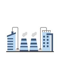 industry factory buildings and chimneys flat style icons vector