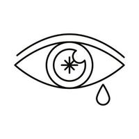 eye crying zodiac symbol line style vector