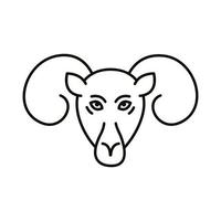 aries zodiac sign line style icon vector