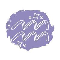 aquarius zodiac sign symbol block style icon vector