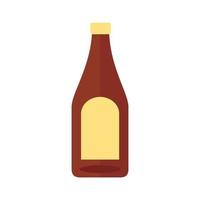 icono de estilo plano de bebida de botella de cerveza vector