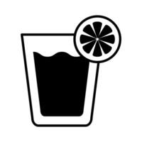 glass with drink of lemon line style icon vector