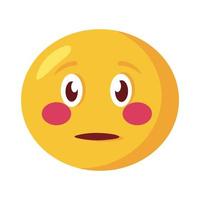 terrified emoji face classic flat style icon vector