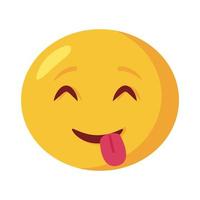 crazy emoji face with tongue out flat style icon vector