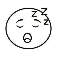 asleep emoji face classic line style icon vector