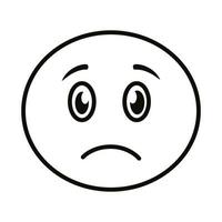 terrified emoji face classic line style icon vector