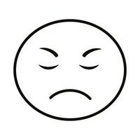 sad emoji face classic line style icon vector