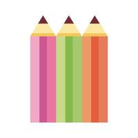 pencils colors school supplies flat style icon vector